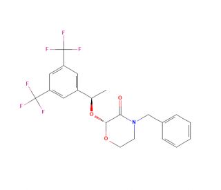 (2R)-2-[(1R)-1-[3,5-Bis(trifluoromethyl)phenyl]ethoxy]-4-(phenylmethyl)-3-morpholinone (CAS 287930-75-0) - chemical structure