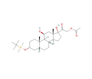 (3&alpha;,5&beta;)-O-tert-Butyldimethylsilyl 21-Acetyloxy Tetrahydro Cortisol (CAS 83274-68-4) - chemical structure image