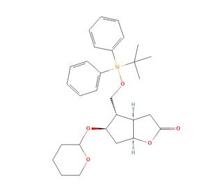 (3aR,4S,5R,6aS)-4-(tert-Butyldiphenylsilyloxy)methyl-5-tetrahydropyranyloxy-hexahydro-2H-cyclopenta[b]furan-2-one (CAS 92596-