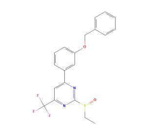 (4-(3-Benzyloxyphenyl)-2-ethylsulfinyl-6-(trifluoromethyl)pyrimidine (CAS 1371569-69-5) - chemical structure image