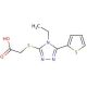 [(4-ethyl-5-thien-2-yl-4H-1,2,4-triazol-3-yl)thio]acetic acid (CAS 733030-98-3) - chemical structure image
