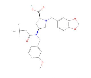 (4S)-1-(1,3-Benzodioxol-5-ylmethyl)-4-[(3,3-dimethyl-1-oxobutyl)[(3-methoxyphenyl)methyl]amino]-L-proline (CAS 334999-53-0) -