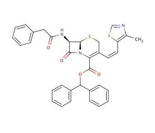 (6R,7R)-7-Phenylacetamido-3-[(Z)-2-(4-methylthiazol-5-yl)ethenyl]-3-cephem-4-carboxylic Acid Diphenyl Methyl Ester (CAS 11295