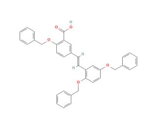 (E)-5-[2-(Beznyloxy)2-[2,5-bis(benzyloxy)phenyl]ethenyl]-benzoic Acid (CAS 150258-61-0) - chemical structure image