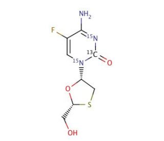 Emtricitabine-13C,15N2 (CAS 1217820-69-3) - chemical structure image