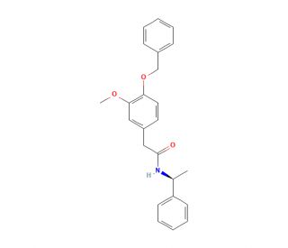 (S)-4-Benzyloxy-3-methoxy-N-(1-phenylethyl)benzeneacetamide (CAS 192190-36-6) - chemical structure image