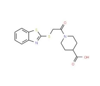 1-[(1,3-benzothiazol-2-ylthio)acetyl]piperidine-4-carboxylic acid - chemical structure image