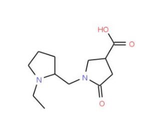 1-[(1-ethylpyrrolidin-2-yl)methyl]-5-oxopyrrolidine-3-carboxylic acid - chemical structure image