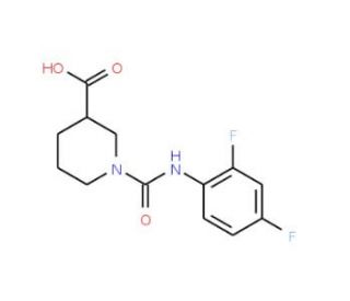 1-{[(2,4-difluorophenyl)amino]carbonyl}piperidine-3-carboxylic acid - chemical structure image