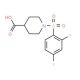 1-[(2,4-difluorophenyl)sulfonyl]piperidine-4-carboxylic acid - chemical structure image