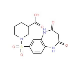 1-[(2,4-dioxo-2,3,4,5-tetrahydro-1H-1,5-benzodiazepin-7-yl)sulfonyl]piperidine-3-carboxylic acid - chemical structure image