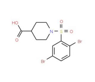 1-[(2,5-dibromophenyl)sulfonyl]piperidine-4-carboxylic acid (CAS 727718-12-9) - chemical structure image