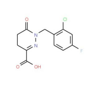 1-[(2-chloro-4-fluorophenyl)methyl]-6-oxo-1,4,5,6-tetrahydropyridazine-3-carboxylic acid - chemical structure image