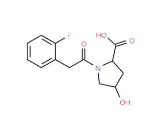 1-[(2-fluorophenyl)acetyl]-4-hydroxypyrrolidine-2-carboxylic acid - chemical structure image