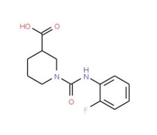 1-{[(2-fluorophenyl)amino]carbonyl}piperidine-3-carboxylic acid - chemical structure image