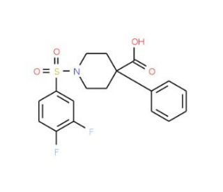 1-[(3,4-difluorophenyl)sulfonyl]-4-phenylpiperidine-4-carboxylic acid - chemical structure image