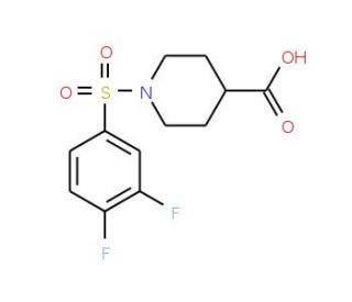 1-[(3,4-difluorophenyl)sulfonyl]piperidine-4-carboxylic acid - chemical structure image
