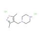 1-[(3,5-dimethylisoxazol-4-yl)methyl]piperazine dihydrochloride - chemical structure image