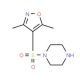 1-[(3,5-dimethylisoxazol-4-yl)sulfonyl]piperazine - chemical structure image