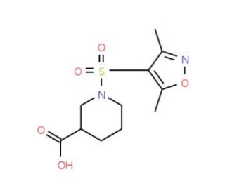 1-[(3,5-dimethylisoxazol-4-yl)sulfonyl]piperidine-3-carboxylic acid - chemical structure image