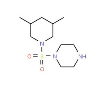 1-[(3,5-dimethylpiperidin-1-yl)sulfonyl]piperazine - chemical structure image