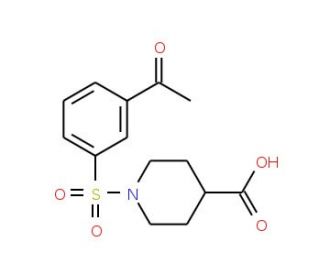 1-[(3-acetylphenyl)sulfonyl]piperidine-4-carboxylic acid - chemical structure image