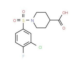 1-[(3-chloro-4-fluorophenyl)sulfonyl]piperidine-4-carboxylic acid - chemical structure image