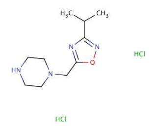1-[(3-isopropyl-1,2,4-oxadiazol-5-yl)methyl]piperazine dihydrochloride - chemical structure image