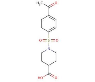 1-[(4-acetylphenyl)sulfonyl]piperidine-4-carboxylic acid - chemical structure image