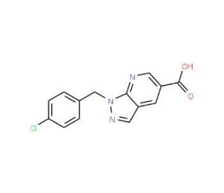 1-[(4-chlorophenyl)methyl]-1H-pyrazolo[3,4-b]pyridine-5-carboxylic acid - chemical structure image
