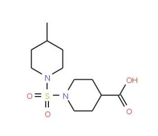 1-[(4-Methylpiperidin-1-yl)sulfonyl]piperidine-4-carboxylic acid (CAS 702669-96-3) - chemical structure image