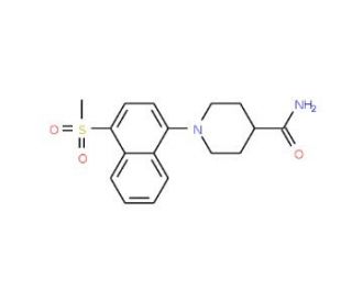 1-[(4-Methylsulfonyl)naphth-1-yl]piperidine-4-carboxamide - chemical structure image