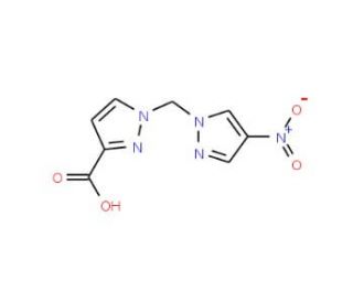 1-[(4-Nitro-1H-pyrazol-1-yl)methyl]-1H-pyrazole-3-carboxylic acid - chemical structure image