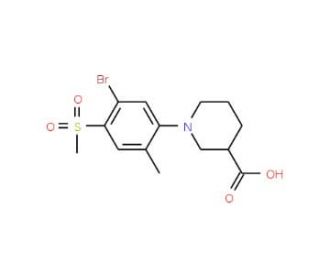 1-[(5-Bromo-2-methyl-4-methylsulfonyl)phenyl]-piperidine-3-carboxylic acid - chemical structure image