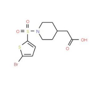 {1-[(5-Bromo-2-thienyl)sulfonyl]piperidin-4-yl}acetic acid - chemical structure image