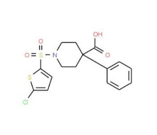 1-[(5-chlorothien-2-yl)sulfonyl]-4-phenylpiperidine-4-carboxylic acid - chemical structure image