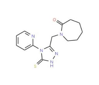 1-[(5-mercapto-4-pyridin-2-yl-4H-1,2,4-triazol-3-yl)methyl]azepan-2-one - chemical structure image