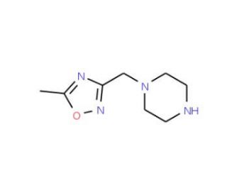 1-[(5-Methyl-1,2,4-oxadiazol-3-yl)methyl]-piperazine - chemical structure image