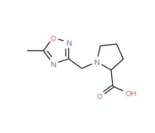 1-[(5-methyl-1,2,4-oxadiazol-3-yl)methyl]pyrrolidine-2-carboxylic acid - chemical structure image