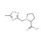 1-[(5-methyl-1,2,4-oxadiazol-3-yl)methyl]pyrrolidine-2-carboxylic acid - chemical structure image