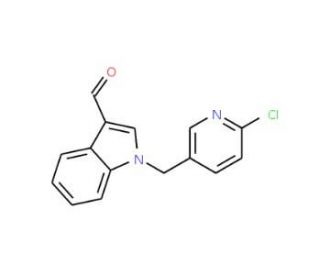 1-[(6-Chloro-3-pyridinyl)methyl]-1H-indole-3-carbaldehyde (CAS 886361-80-4) - chemical structure image