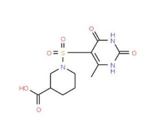 1-[(6-methyl-2,4-dioxo-1,2,3,4-tetrahydropyrimidin-5-yl)sulfonyl]piperidine-3-carboxylic acid - chemical structure image