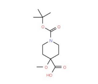 1-[(tert-butoxy)carbonyl]-4-methoxypiperidine-4-carboxylic acid (CAS 1082042-29-2) - chemical structure image