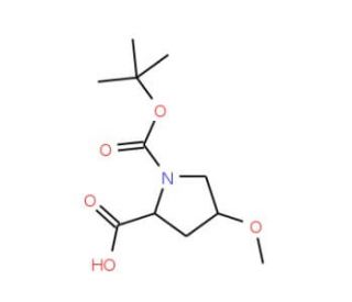 1-[(tert-butoxy)carbonyl]-4-methoxypyrrolidine-2-carboxylic acid - chemical structure image