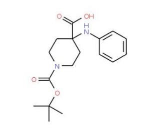 1-[(tert-butoxy)carbonyl]-4-(phenylamino)piperidine-4-carboxylic acid - chemical structure image