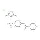 1-({1-[(3,5-Dimethylisoxazol-4-yl)sulfonyl]-piperidin-4-yl}acetyl)piperazine hydrochloride - chemical structure image