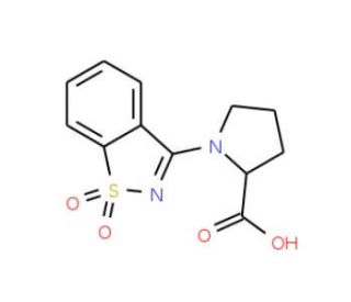 1-(1,1-dioxido-1,2-benzisothiazol-3-yl)pyrrolidine-2-carboxylic acid - chemical structure image