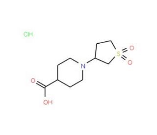 1-(1,1-dioxidotetrahydrothien-3-yl)piperidine-4-carboxylic acid hydrochloride (CAS 1052541-78-2) - chemical structure image