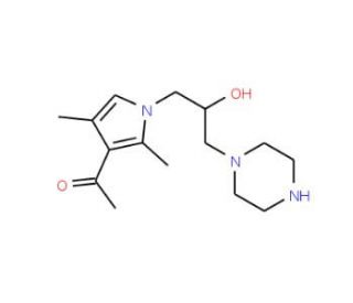 1-[1-(2-Hydroxy-3-piperazin-1-yl-propyl)-2,4-dimethyl-1H-pyrrol-3-yl]-ethanone - chemical structure image
