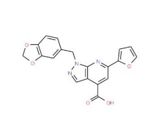 1-(1,3-benzodioxol-5-ylmethyl)-6-(2-furyl)-1H-pyrazolo[3,4-b]pyridine-4-carboxylic acid - chemical structure image